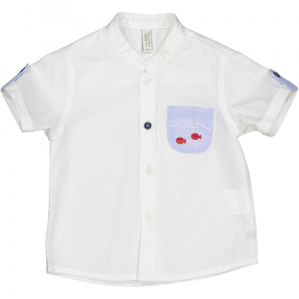 Biała koszulka z kieszonką 20003 Birba