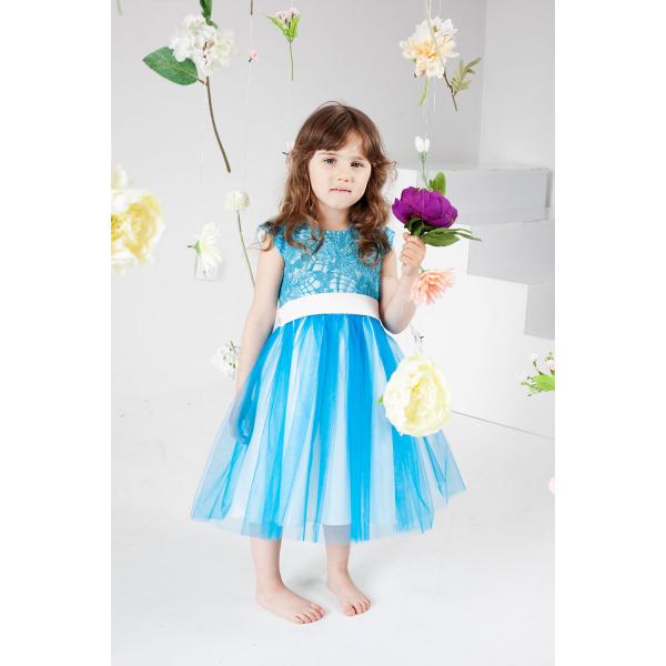 Niebieska tiulowa sukienka dla dziewczynki Bella