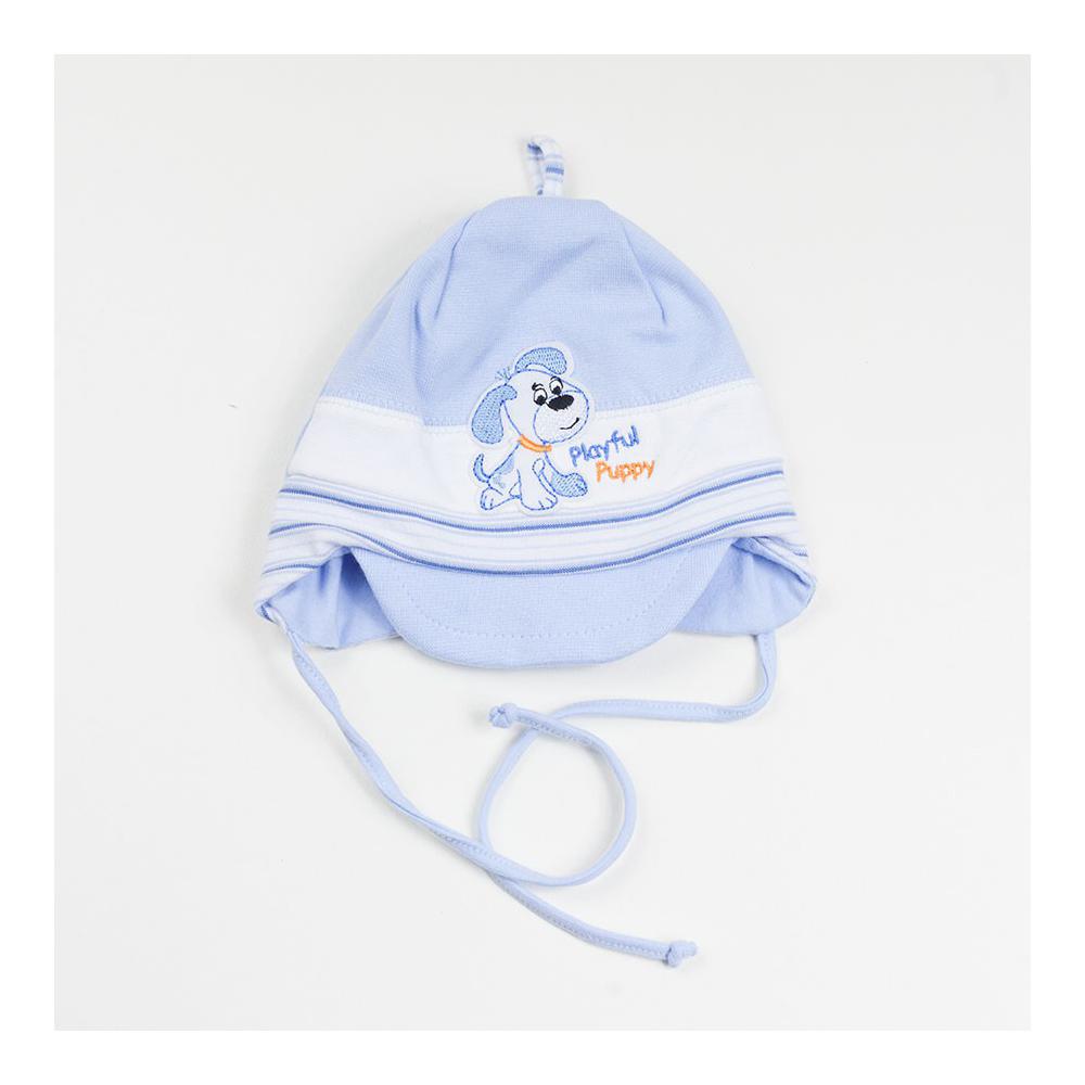 Niemowlęca czapka z daszkiem Playful Puppy niebieska