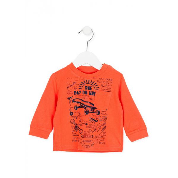 Koszulka chłopięca skate pomarańczowa Losan